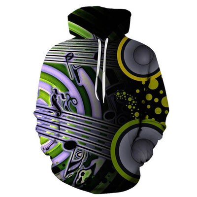 Sudadera Hoodie Hombre Estampado Guitarra 3D - Corte Holgado Moderno - Image 11
