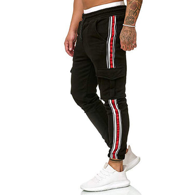 Pantalones Deportivos Casuales con Bolsillos en Rodilla y Diseño Rayado - Image 10