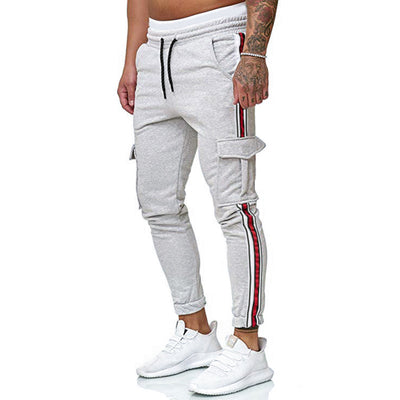 Pantalones Deportivos Casuales con Bolsillos en Rodilla y Diseño Rayado - Image 12