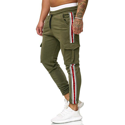 Pantalones Deportivos Casuales con Bolsillos en Rodilla y Diseño Rayado - Image 11