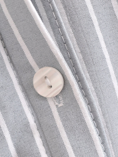 Blusa Casual de Rayas con Hombros Descubiertos y Mangas Largas - Image 4