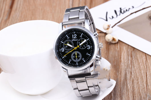 Reloj de Pulsera Hombre Tres Esferas Seis Agujas Acero Inoxidable Cuarzo - Image 10