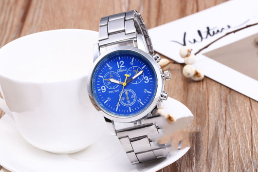 Reloj de Pulsera Hombre Tres Esferas Seis Agujas Acero Inoxidable Cuarzo - Image 2