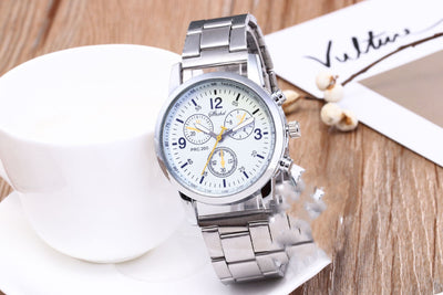 Reloj de Pulsera Hombre Tres Esferas Seis Agujas Acero Inoxidable Cuarzo - Image 4