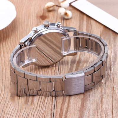 Reloj de Pulsera Hombre Tres Esferas Seis Agujas Acero Inoxidable Cuarzo - Image 5