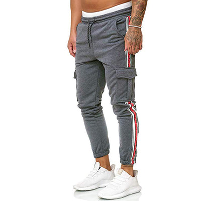 Pantalones Deportivos Casuales con Bolsillos en Rodilla y Diseño Rayado - Image 6