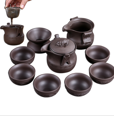 Juego de Té Kung Fu Zisha con Tetera de Cerámica Pixiu, Taza Rápida y Filtro - Image 2