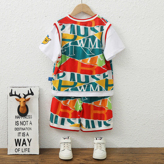 Conjunto de Verano Coreano para Niño - Chaleco y Pantalón Corto Mesh - Image 10