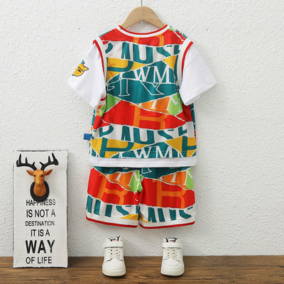 Conjunto de Verano Coreano para Niño - Chaleco y Pantalón Corto Mesh - Image 5