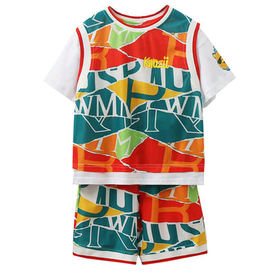 Conjunto de Verano Coreano para Niño - Chaleco y Pantalón Corto Mesh - Image 3