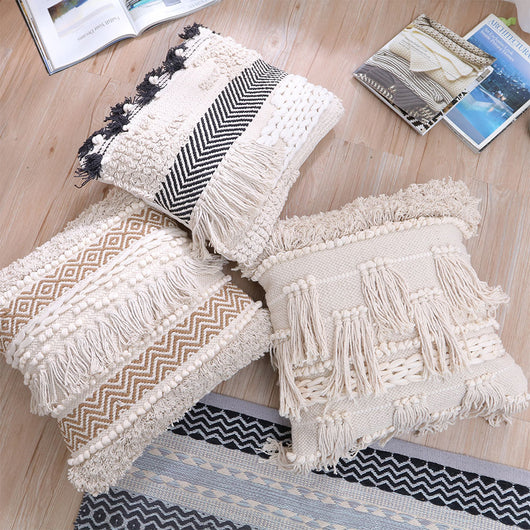 Almohada Bohemia Tejida a Mano en Algodón - Image 11