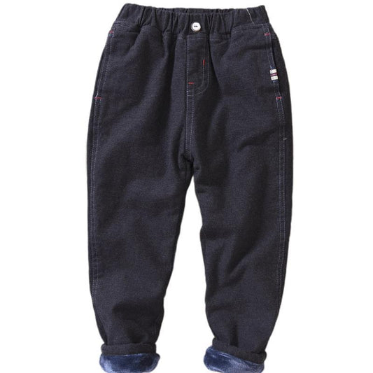 Pantalones Casuales de Invierno para Niños Estilo Coreano con Forro de Cachemira - Image 2