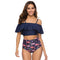 Bikini Estampado Multicolor con Volantes Europeo y Americano