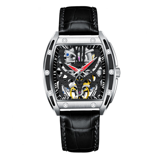 Reloj Mecánico Automático Cuadrado con Esfera Calada y Luminoso Resistente al Agua - Image 6