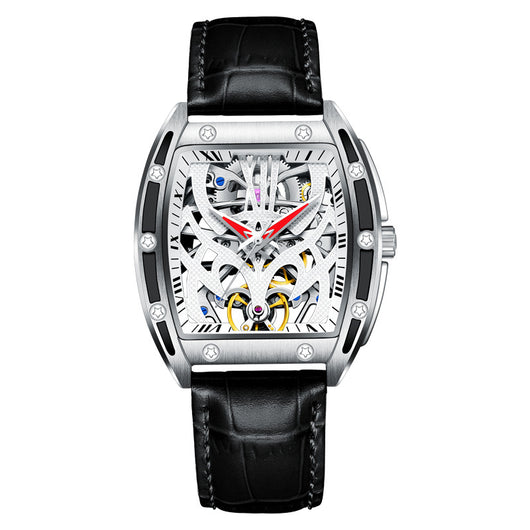 Reloj Mecánico Automático Cuadrado con Esfera Calada y Luminoso Resistente al Agua - Image 5