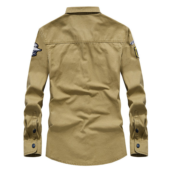 Camisa Militar de Trabajo en Algodón Premium
