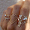 Anillo Mariposa con Corazón Hueco y Cristales Brillantes