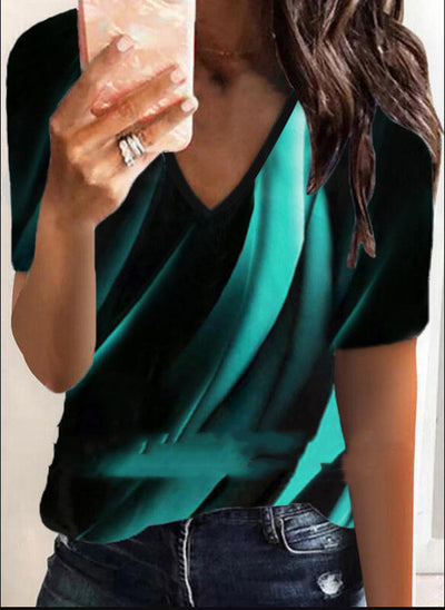 Playera Estampada Cuello V Manga Corta para Mujer - Colección Verano - Image 5