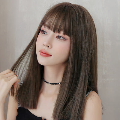 Peluca Larga Negra Cabello Liso Natural con Flequillo - Cobertura Completa - Image 11
