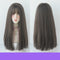 Peluca Larga Negra Cabello Liso Natural con Flequillo - Cobertura Completa