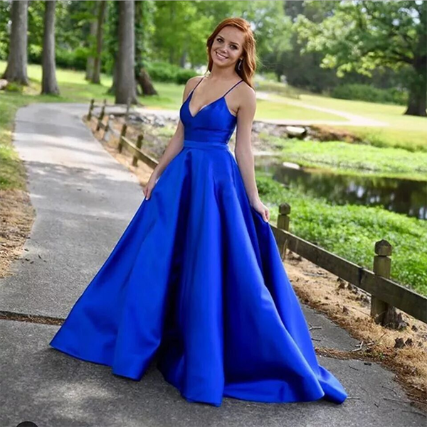 Vestido de Noche Elegante Satinado con Espalda Descubierta
