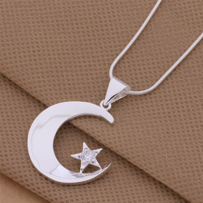 Collar de Plata con Colgante Luna y Estrella - Image 3