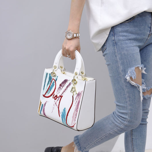 Bolso Mensajero Dama con Lentejuelas Bordadas - Bolsa Portátil de Cuero PU - Image 7