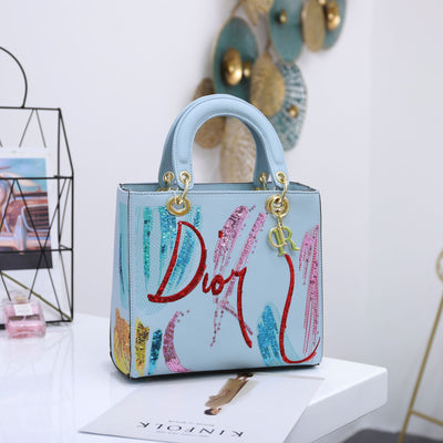 Bolso Mensajero Dama con Lentejuelas Bordadas - Bolsa Portátil de Cuero PU - Image 8