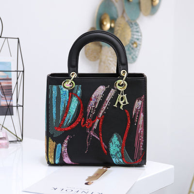 Bolso Mensajero Dama con Lentejuelas Bordadas - Bolsa Portátil de Cuero PU - Image 10
