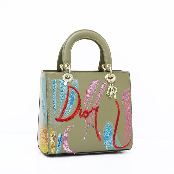 Bolso Mensajero Dama con Lentejuelas Bordadas - Bolsa Portátil de Cuero PU