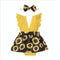 Vestido Enterizo Infantil con Escote en V y Flores