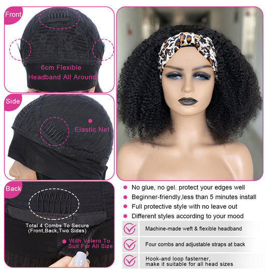 Peluca de Cabello Humano Rizado Sedoso sin Pegamento para Mujeres Negras - Image 5