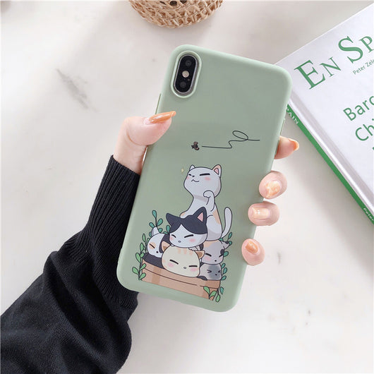 Funda Protectora de Silicona Suave para Apple con Diseño de Gato Cartoon - Image 2