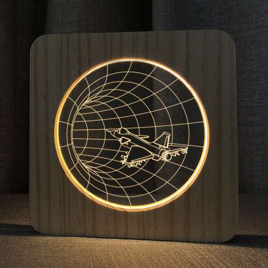Lámpara Nocturna de Madera Sólida con Acrílico