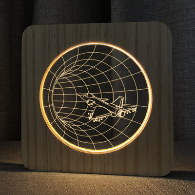 Lámpara Nocturna de Madera Sólida con Acrílico