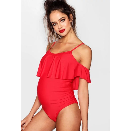 Traje de Baño Premamá Asimétrico con Volantes