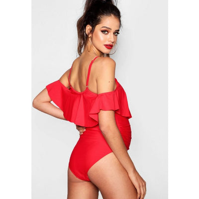 Traje de Baño Premamá Asimétrico con Volantes - Image 3