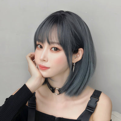 Peluca Bobo Corta con Flequillo Japonés - Estilo Hombro Moderno - Image 11