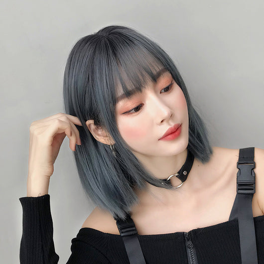 Peluca Bobo Corta con Flequillo Japonés - Estilo Hombro Moderno - Image 5