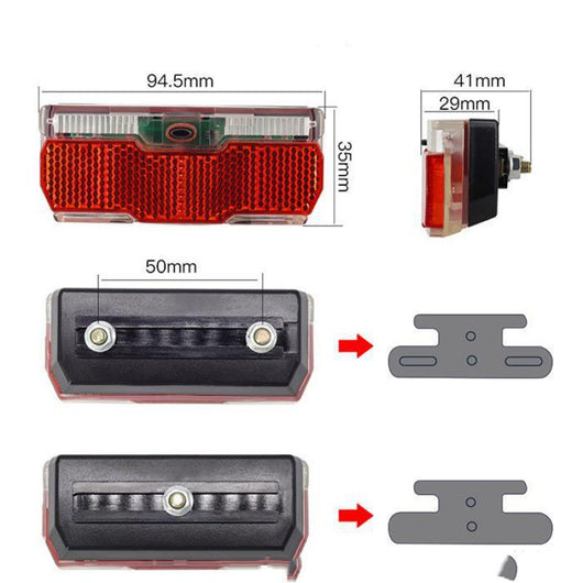 Luz Trasera LED para Bicicleta con Reflector y Batería AAA - Image 6
