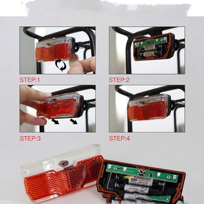 Luz Trasera LED para Bicicleta con Reflector y Batería AAA - Image 4