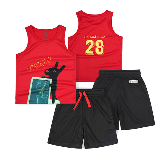 Conjunto Deportivo Niño Dos Piezas - Chaleco y Shorts con Estampado - Image 3