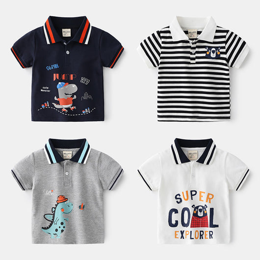 Polo Casual de Manga Corta para Niños - Estilo Urbano Versátil