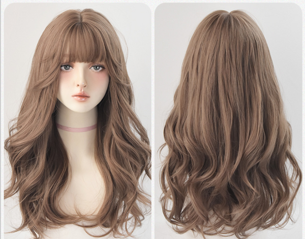 Peluca Ondas Voluminosas para Rostro Redondo - Flequillo Trendy Redes Sociales