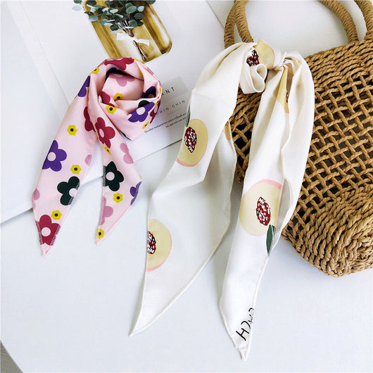 Pañuelo de Seda Estampado Floral Versátil para Mujer - Image 11