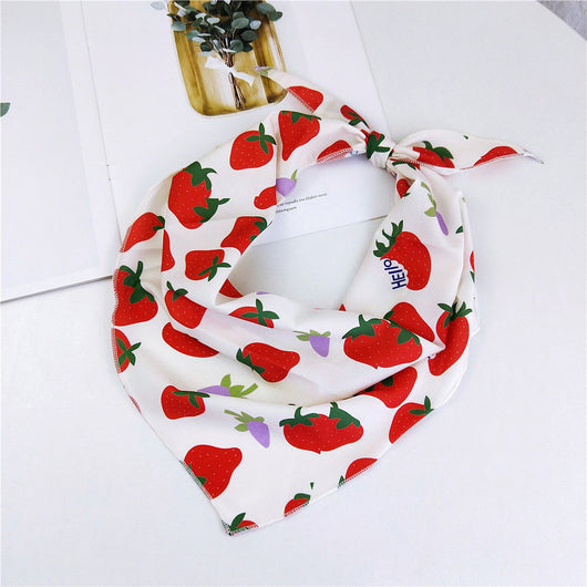 Pañuelo de Seda Estampado Floral Versátil para Mujer - Image 7