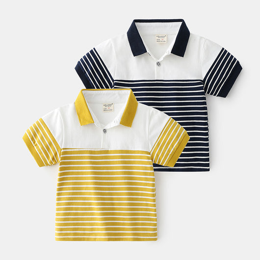 Camiseta Infantil a Rayas de Algodón - Manga Corta Transpirable y Cómoda