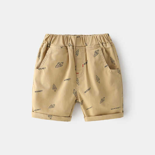 Pantalones Cortos Estilo Coreano para Niños con Diseño de Cohetes y Patrones Animados - Image 13