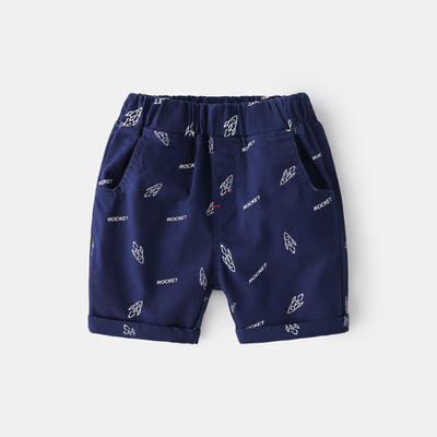 Pantalones Cortos Estilo Coreano para Niños con Diseño de Cohetes y Patrones Animados - Image 6