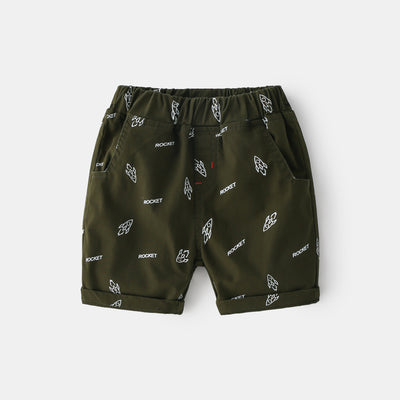 Pantalones Cortos Estilo Coreano para Niños con Diseño de Cohetes y Patrones Animados - Image 3